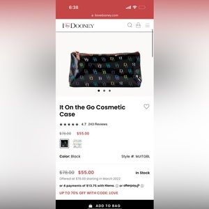 Dooney & Bourke It On the Go Cosmetic Case